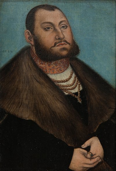 Portret van keurvorst Johann Friedrich de Grootmoedige van Saksen door Lucas Cranach the Elder